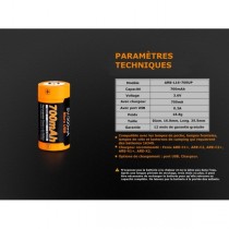 Batterie FENIX rechargeable CR123 700mAh Lampes Tactiques FENIX7,00 €
