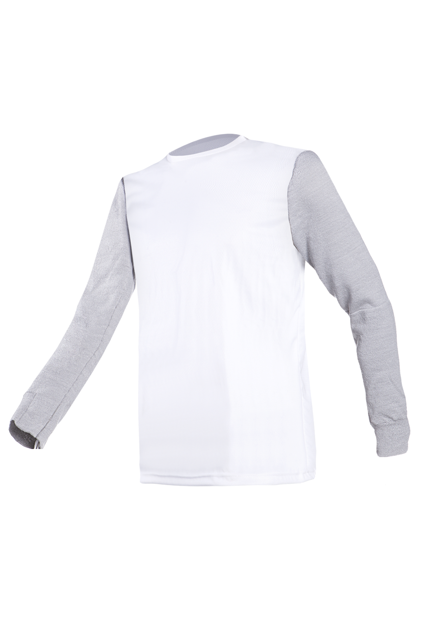 T-shirt Anti-coupures à Manches Longues - Protection Discrète Et Confortable Pour La Sécurité Quotidienne (Gris Foncé, Col Rond)